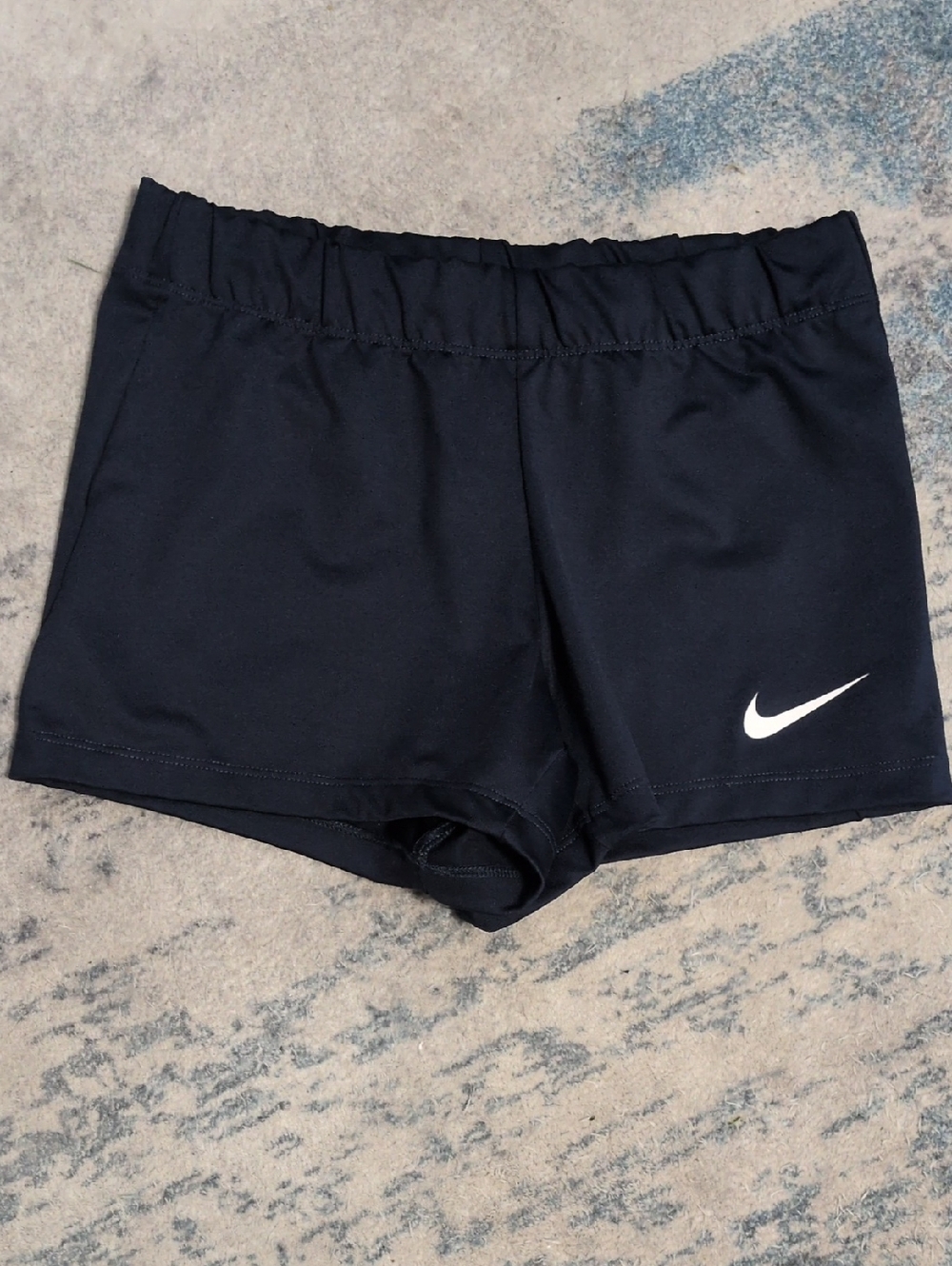 Nike Women's Navy Athletic Training Shorts with White Swoosh